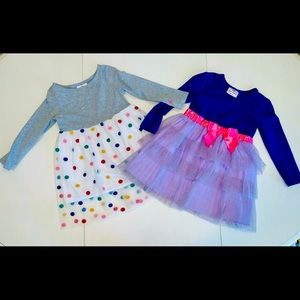 2 delightful colorful dresses size 2 /90 cm
